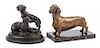 * Two Dachshund Figures Width of wider base 8 inches.