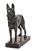 * A Bronze German Shepherd Sculpture Height 18 x width 23 x depth 6 inches.