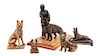 * A Group of Five Bronze and Metal German Shepherds Height of tallest 10 inches.