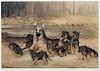 * Four Works of Art depicting German Shepherds Largest: 12 1/4 x 14 1/2 inches.