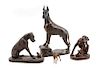 * A Group of Four Great Dane Sculptures Height of tallest 10 inches.