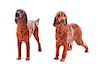 * Two Porcelain Irish Setter Figures Width of wider 8 1/2 inches.