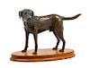 * A Bronze Labrador Retriever Sculpture Height 8 3/4 x width 13 x depth 7 inches.