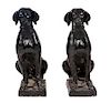 * A Pair of Painted Concrete Labrador Retrievers Height 29 inches.