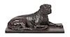 * A Bronze Mastiff Sculpture Width 17 1/4 inches.
