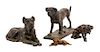 * A Group of Four Bronze Mastiffs Width of widest 9 1/2 inches.