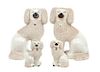 * A Group of Four Staffordshire Poodles Height of tallest 9 3/4 inches.
