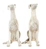 * A Pair of Painted Ceramic Salukis Height 37 1/2 inches.