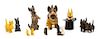 * Eleven Scottish Terrier Figures Width of widest 4 1/4 inches.