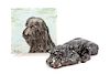 * Two Ceramic Wirehaired Pointing Griffons Width of wider 9 1/2 inches.