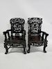 Near Pair of Carved "Dragon" Chairs.