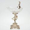 Continental .800 silver and etched crystal compote