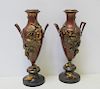 Pair of Finest Quality Patinated Bronze Vases