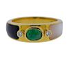 Kylo 18k Gold Emerald Diamond Onyx MOP Ring 
