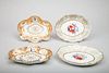 Pair of Chamberlain's Worcester Porcelain Armorial Cake Plates and Two Other Cake Plates