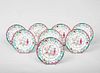 Set of Eight Mintons China Famille Rose Porcelain Dessert Plates