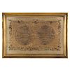American 19th c. Map of the World, Needlework