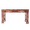 Chinese Chippendale Style Mahogany Console