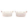 Pair Chinese Export Famille Rose Chestnut Baskets