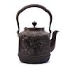 Japanese Cast Iron Paneled Teapot