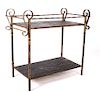 Rustic Wrought Iron Dry Bar Serving Table