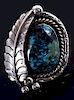 Navajo Lone Mountain Turquoise Silver Ring