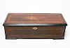 Swiss 10 7/8" Cylinder Music Box Wood Inlay 19th C