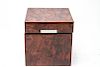 Dunhill Wood & Milk Glass Square Humidor, Vintage