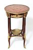 Continental Round Single Drawer Stand w Marquetry