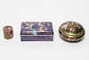 Chinese Cloisonne Enameled Brass Boxes, Three
