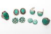 Silver & Turquoise Rings & Earrings Group of 6