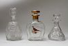 Colorless Glass Decanters incl Pheasant, 3 Pcs.