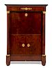 An Empire Gilt Bronze Mounted Mahogany Secretaire a Abattant Height 55 1/2 x width 38 1/2 x depth 17 5/8 inches.
