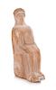 * A Greek Terra Cotta Seated Female Figure Height 5 3/8 inches.