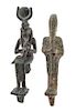 * Two Egyptian Bronze Deities Height of taller 4 3/8 inches.