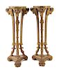 A Pair of Neoclassical Style Giltwood Pedestals Height 54 1/2 inches.