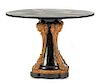 An Italian Specimen Marble Table Height 32 x diameter of top 44 inches.