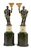 A Pair of Venetian Carved, Gilt and Polychrome Decorated Figures Height 70 inches.