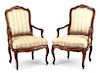 A Pair of Italian Fauteuils Height 41 1/4 inches.