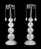 A Pair of Rock Crystal Table Lamps Height overall 22 1/2 inches.