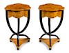 A Pair of Biedermeier Style Side Tables Height 28 1/2 inches.