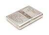 * A Russian Silver Cigarette Case, Mark of Ivan Khlebnikov with Imperial Warrant, Moscow, Late 19th/Early 20th Century, the lid