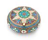 * A Russian Enameled Silver Snuff Box, Maker's Mark Cyrillic DO, St. Petersburg, 20th Century, the lid and underside centered wi