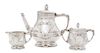 * An Austrian Silver Three-Piece Tea Service, Victor Nuber, Vienna, Late 19th/Early 20th Century, comprising a teapot, creamer,