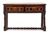A Charles II Oak Console Table Height 33 x width 51 x depth 20 inches.