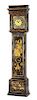 A George III Lacquered Tall Case Clock Height 84 inches.