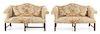 A Pair of George III Mahogany Diminutive Sofas Height 18 1/2 x width 38 inches.