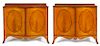 A Pair of George III Style Satinwood Commodes Height 33 x width 41 x depth 21 inches.