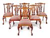 A Set of Six Irish George III Style Mahogany Dining Chairs Height 38 inches.