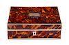 * An English Tortoise Shell Sewing Casket Height 2 1/2 x width 7 inches.